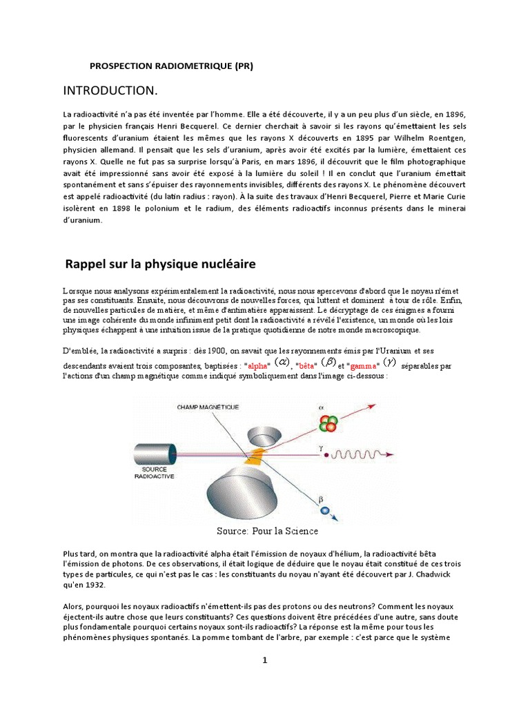 Comment La 1gm S est Elle Declencher Pendant L ete 1914 Schema Cours Radiometrie | PDF | Radioactivité | Noyau atomique