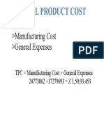 Manufacturing Cost General Expenses