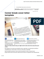 Career Break Cover Letter Template