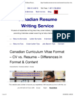 Canadian Curriculum Vitae, CV Vs Resume - Different Format & Content