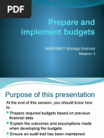 Prepare and Implement Budgets: BSBFIM601 Manage Finances Session 3