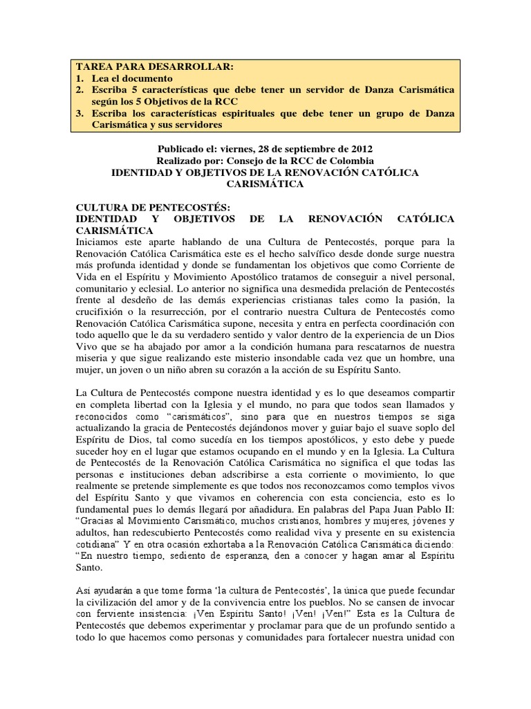 Identidad De La Rcc Según El Consejo Nacional De La Rcc De Colombia