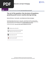 The Art of The Question: The Structure of Questions Posed by Youth Soccer Coaches During Training