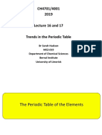 CH4701/4001 2019 Lecture 16 and 17 Trends in The Periodic Table
