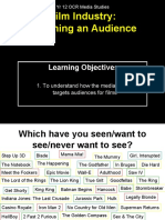 Film Industry: Reaching An Audience: Learning Objectives