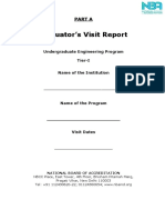 Evaluator's Visit Report UG Engineering Program