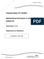 Tutorial Letter 011/3/2021: Mathematical Techniques in Statistics