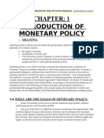 Introduction of Monetary Policy: Meaning