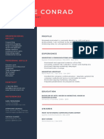 Red and Blue Modern Marketing Assistant Resume