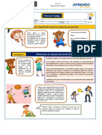 Ficha de Trabajo: Jugamos Juntos Respetando Nuestros Espacios Personales