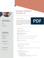 Jhon Fredy Cuello, Tecnólogo en Producción