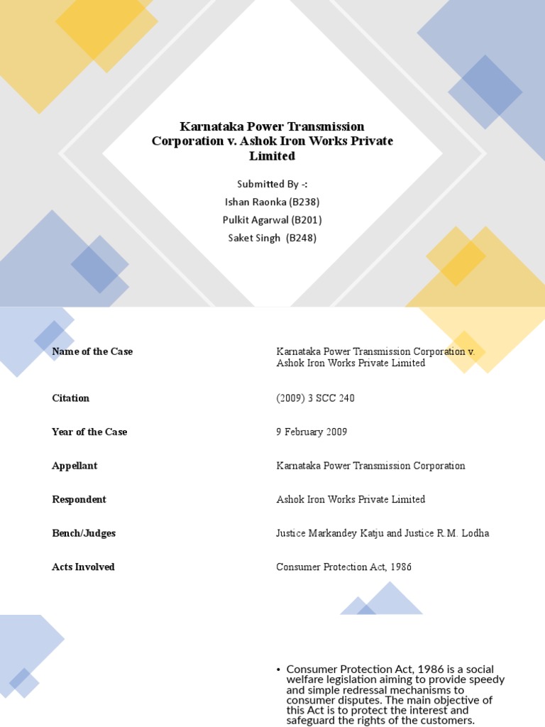 Karnataka Power Transmission Corporation v. Ashok Iron Works Private