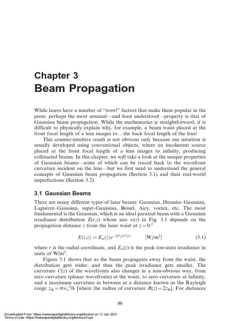 Ch3 Laser Beam Propagation (Laser Systems Engineering 2016 Keith