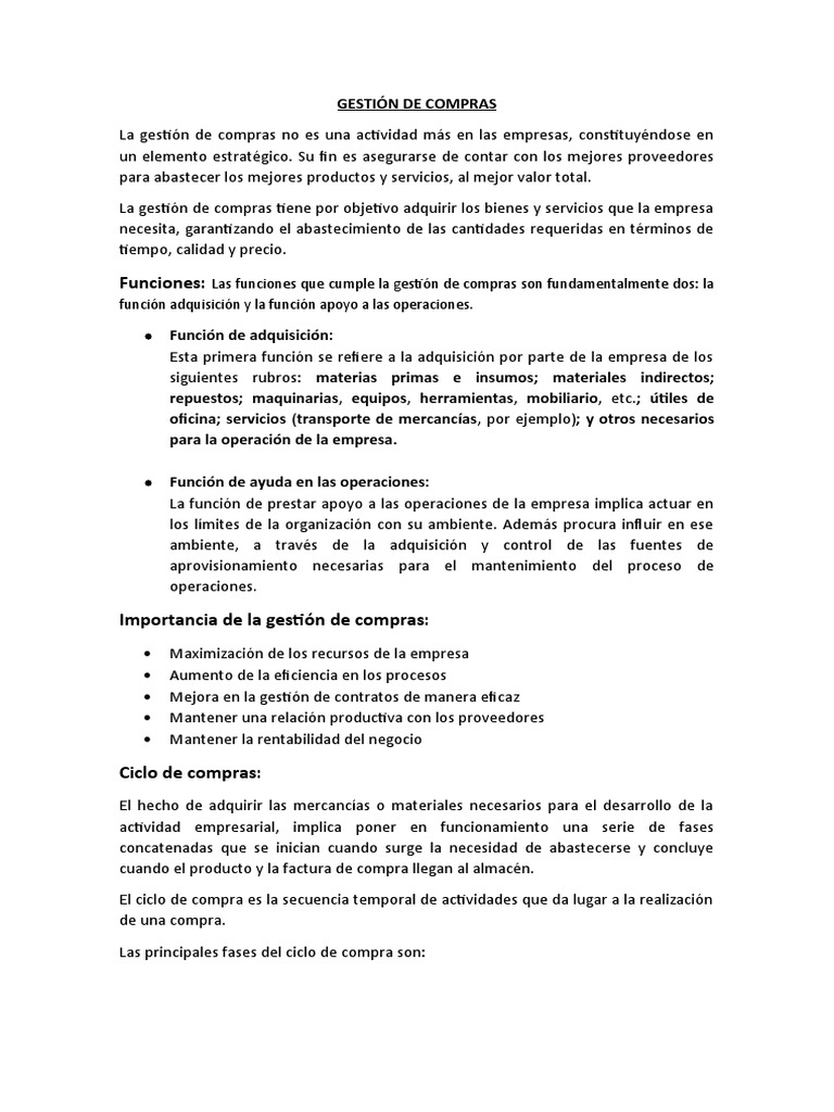 Proceso y Tipología de Compras Empresariales | PDF | Empresas | Presupuesto