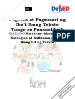 Module 3 Week 2-Pagbasa at Pagsusuri Sa Ibat Ibang Teksto Tungo Sa Pananaliksik Module 3