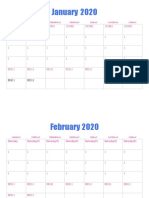 Full Year Calendar Basic Template
