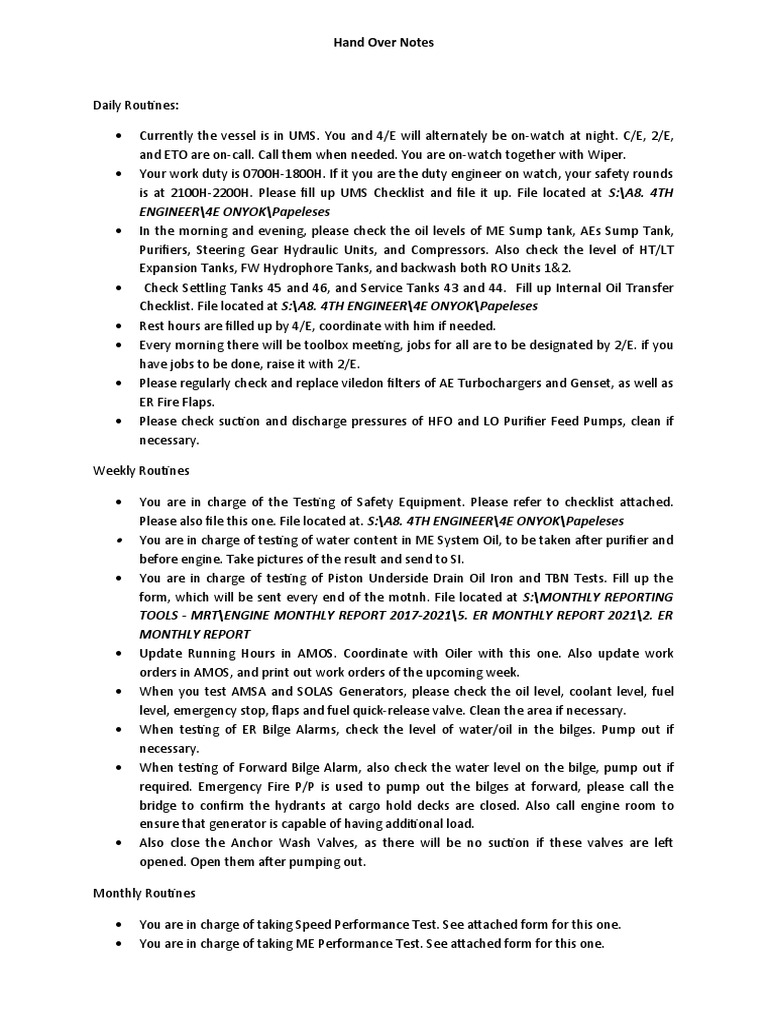 Onyok's Role and Responsibilities | PDF | Vehicle Parts | Pump