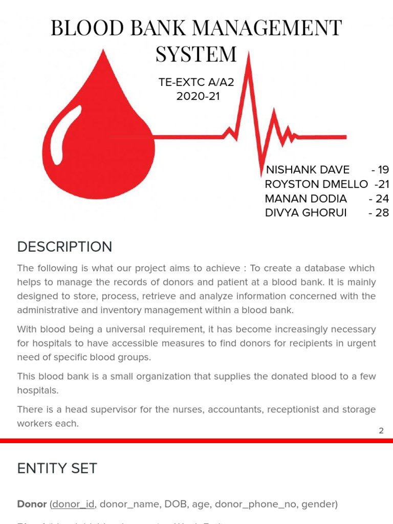 Blood Bank Management System Te Extc A A2 2020 21 Download Free Pdf