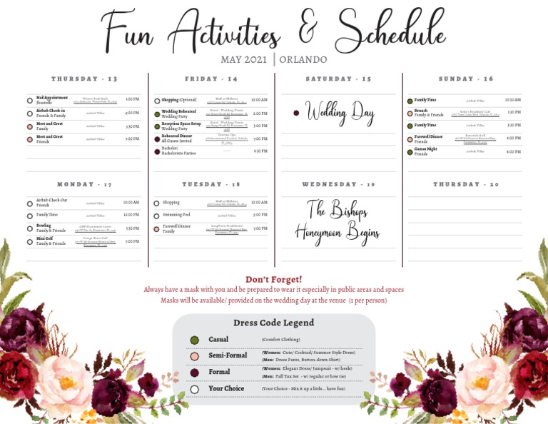 Fun Activities & Schedule - W Links | PDF | Clothing | Restaurant And ...