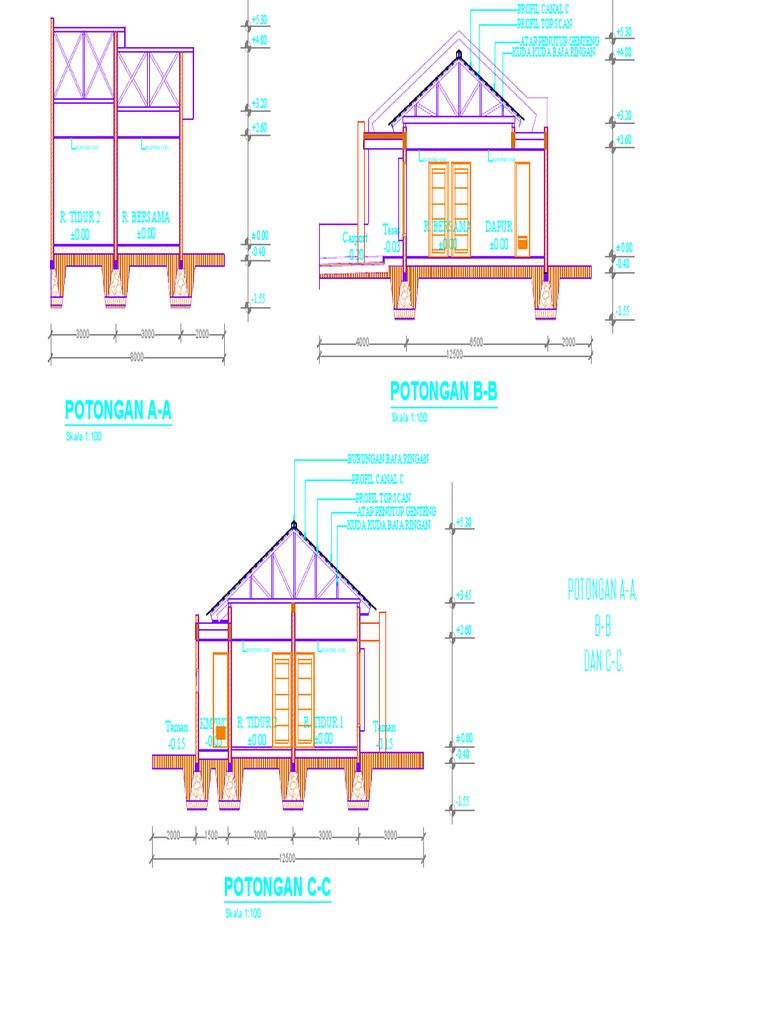 Gambar Kerja Rumah Type 45 | PDF