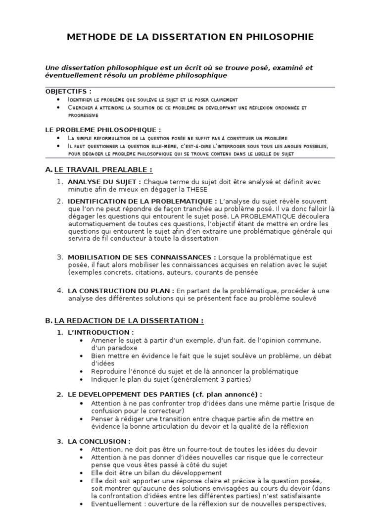 methode dissertation philosophie pdf