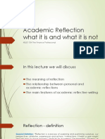 Academic Reflection What It Is and What It Is Not: 4BUS1104 The Finance Professional