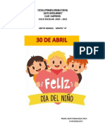 Actividad Conmemorativo Al 30 de Abril Dia Del Niño