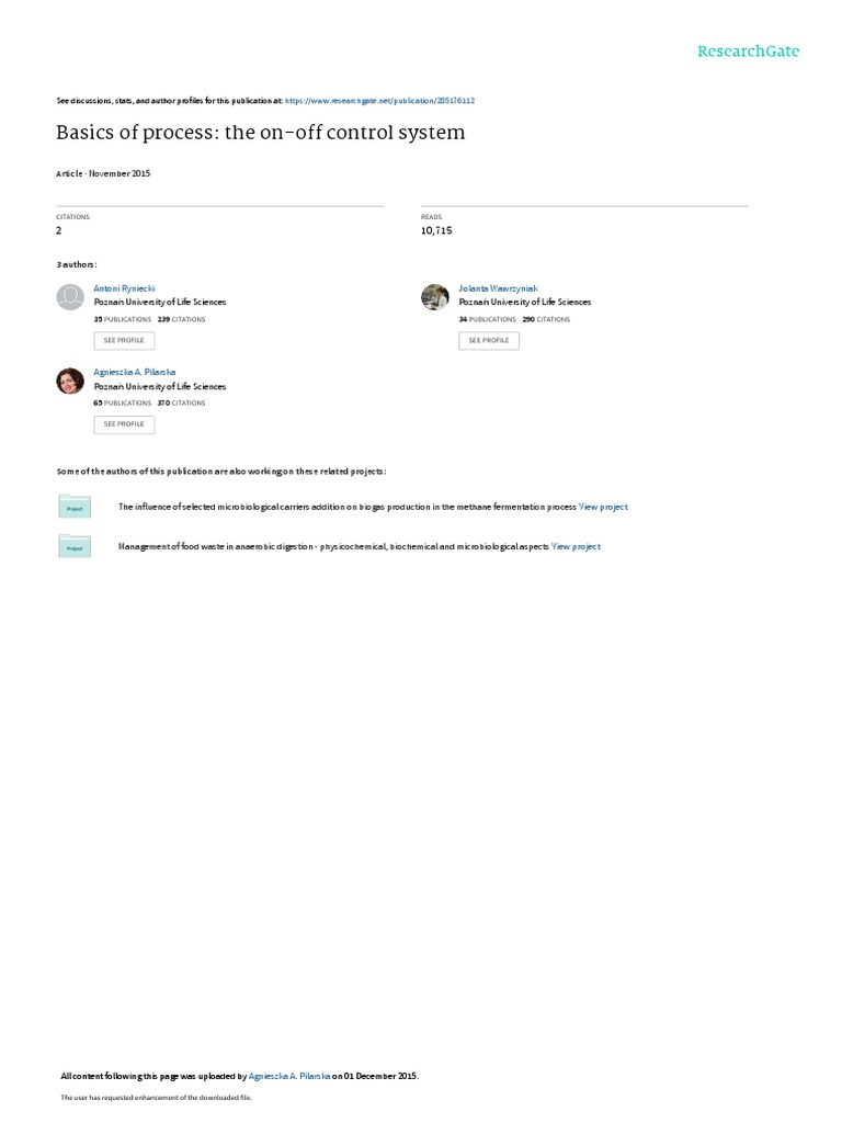 Basics of On-Off Control Systems | PDF | Control Theory | Feedback