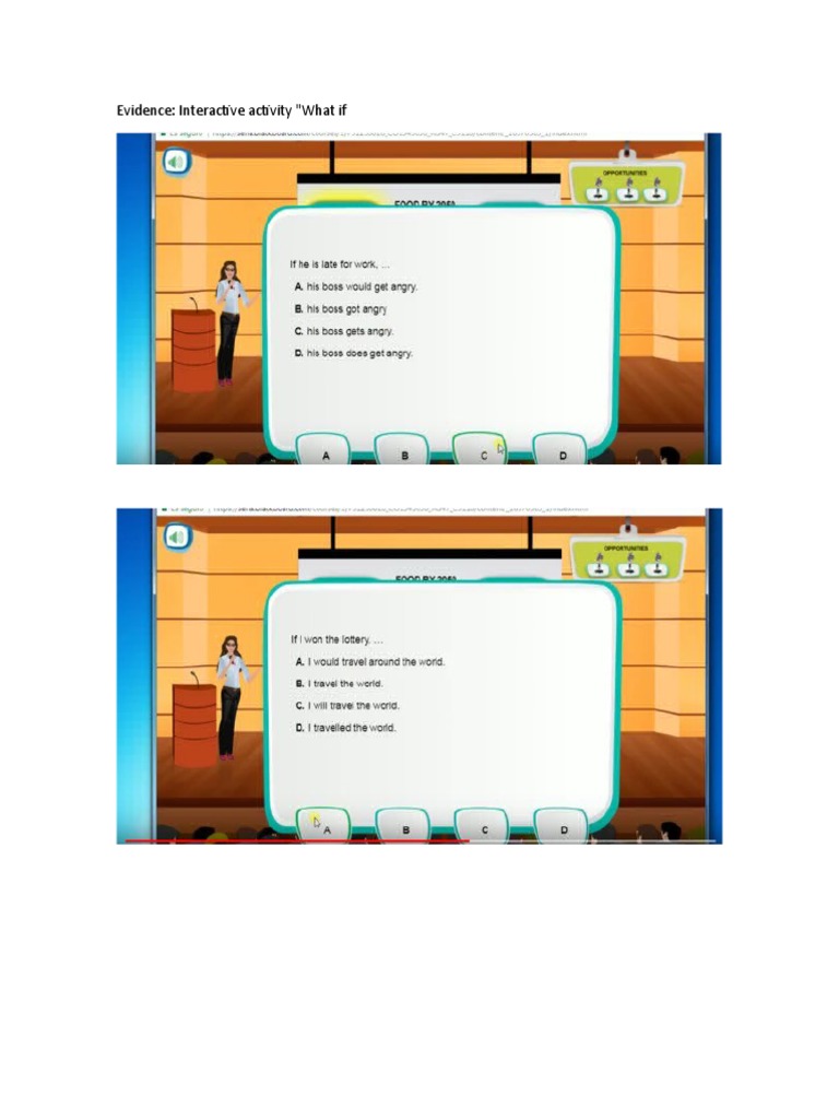 Evidence Interactive Activity What If | PDF