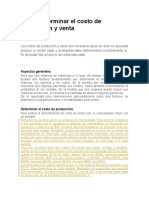 Cómo Determinar El Costo de Producción y Venta