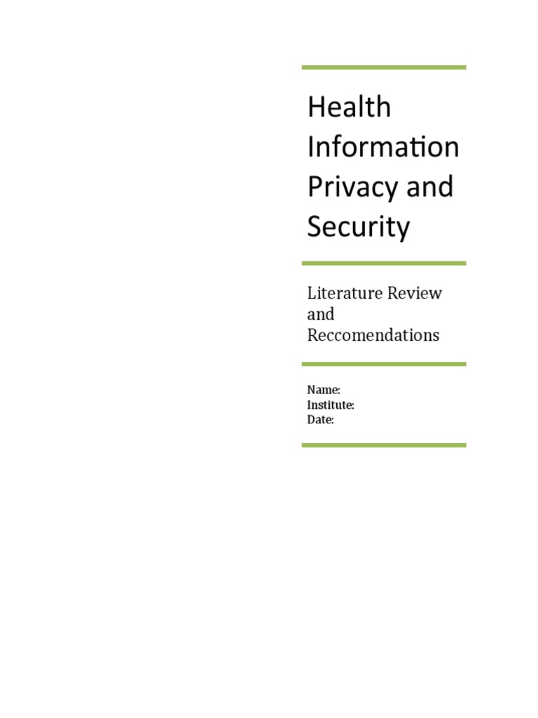 Health Information Privacy And Security Pdf Electronic Health