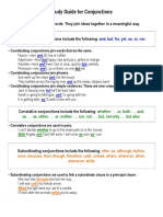 Study Guide - Conjunctions