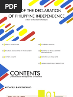 Act of The Declaration of Philippine Independence: Content and Contextual Analysis