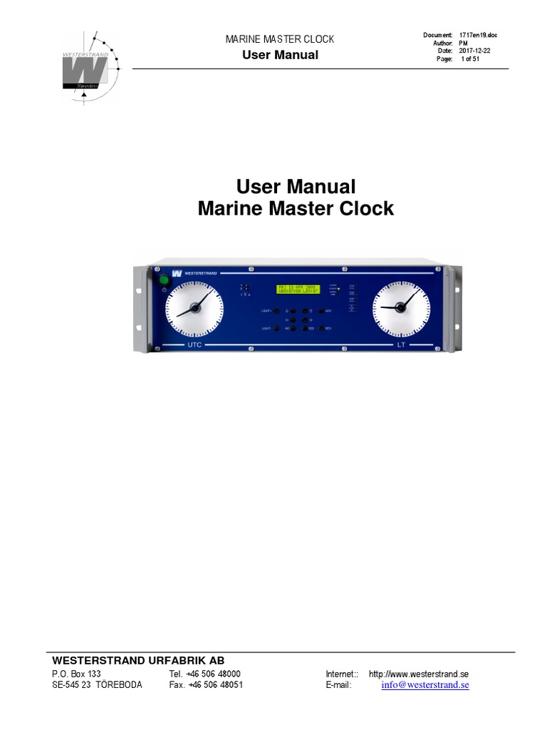 User Manual Marine Master Clock | PDF | Clock | Switch