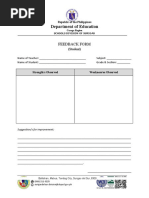 Department of Education: Feedback Form