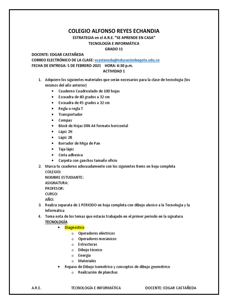 Grado 11 - Actividad 1 | PDF | Informática | Informática y tecnología ...