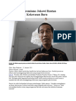 Perpres Ekstremisme Jokowi Rentan Memicu Aksi Kekerasan Baru