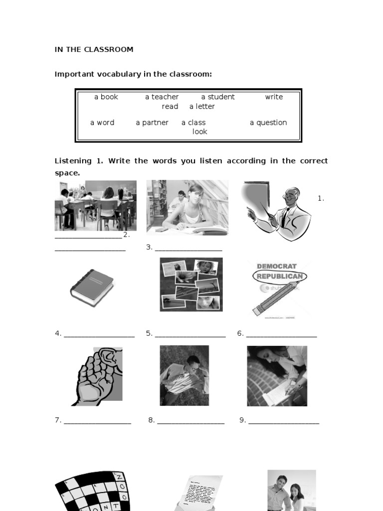 Classroom Vocabulary and Activities Guide | PDF | Classroom | Linguistics