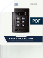 Allisontransmission 5th Generation Shift Selector Operation and Code Manual