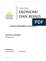 Advance Management Accounting: Individual Assignment