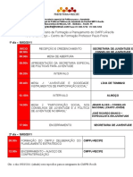 Programação Seminário de Formação e Planejamento Do CMPPJ-Recife 18 e 19 de Março - Centro de Formação Professor Paulo Freire