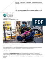 INEI_ 2,2 millones de peruanos perdieron su empleo en el 2020 _ La República
