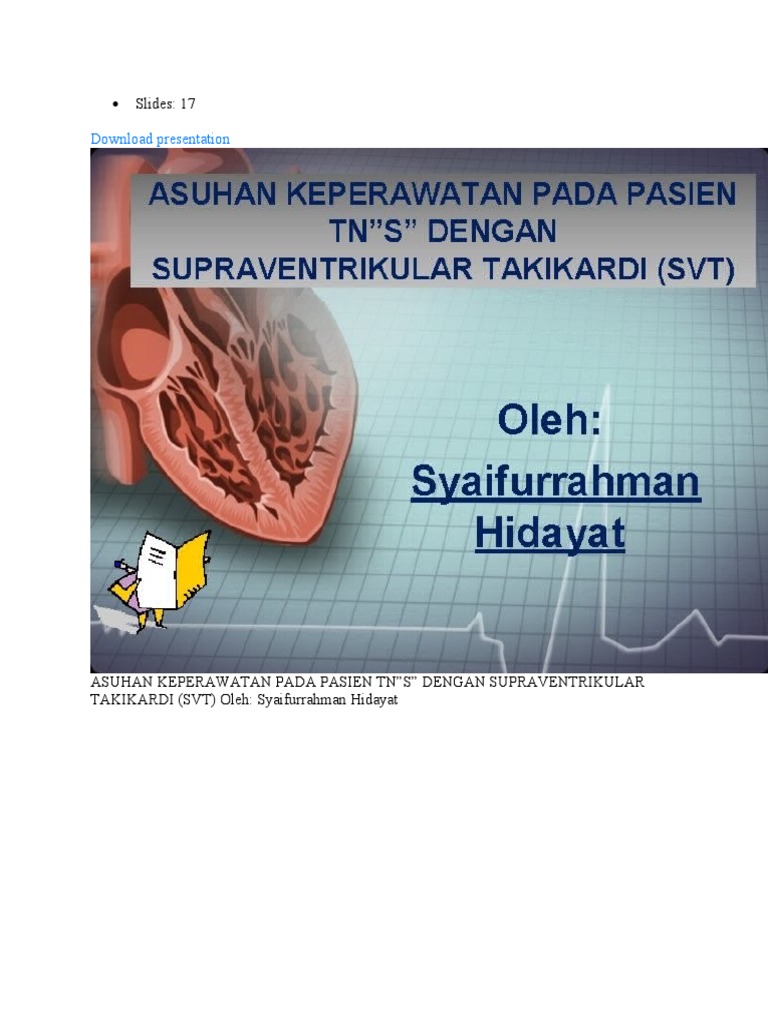 Asuhan Keperawatan SVT pada Pasien Tn 
