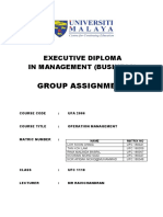Operation MGMT - Group & Individual Assignment-Final