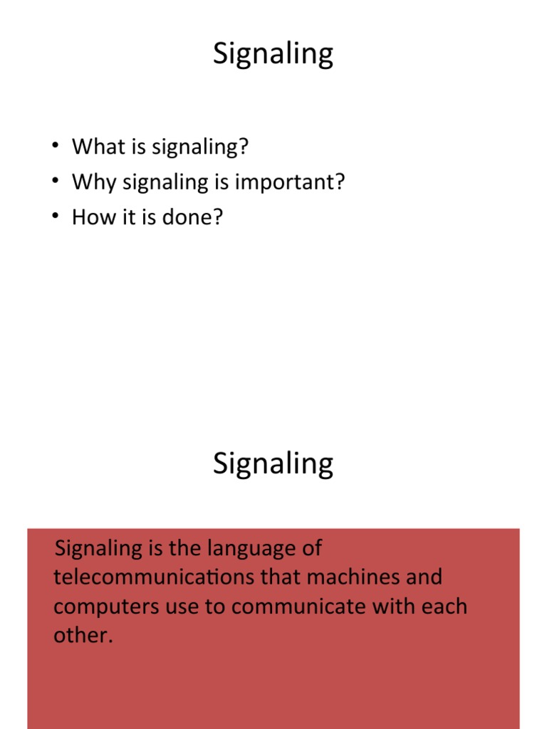 Understanding Signaling in Telecommunications | PDF | Signaling ...