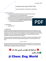 Ammonia Simulation - HYSYS V 8.0