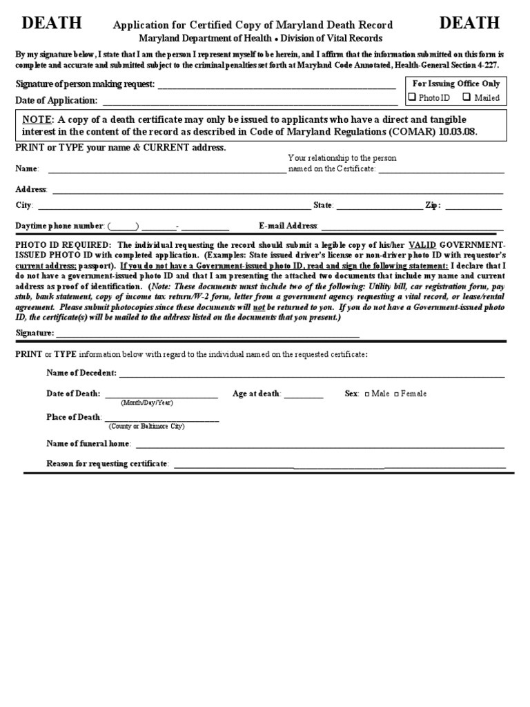 Death Certificate Template 24 | PDF | Identity Document | Document