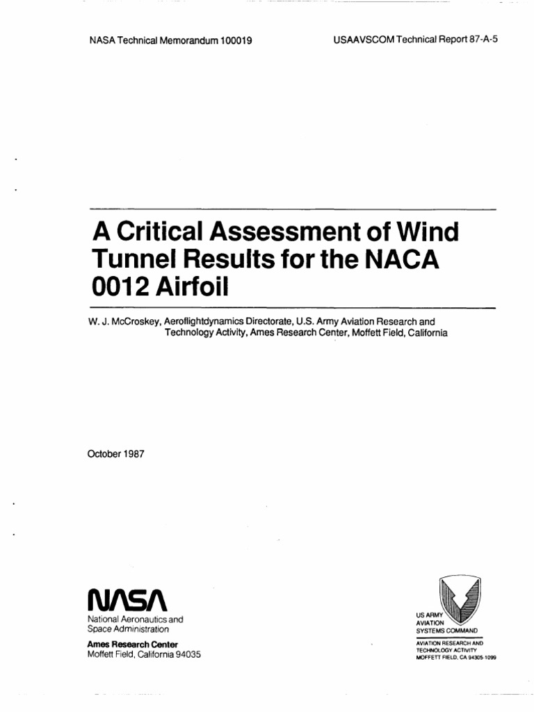 Critical Assessment of NACA 0012 Data | PDF | Wind Tunnel | Aerodynamics