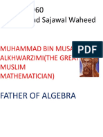 MCF1900960 Muhammad Sajawal Waheed: Muhammad Bin Musa Alkhwarzimi (The Great Muslim Mathematician)