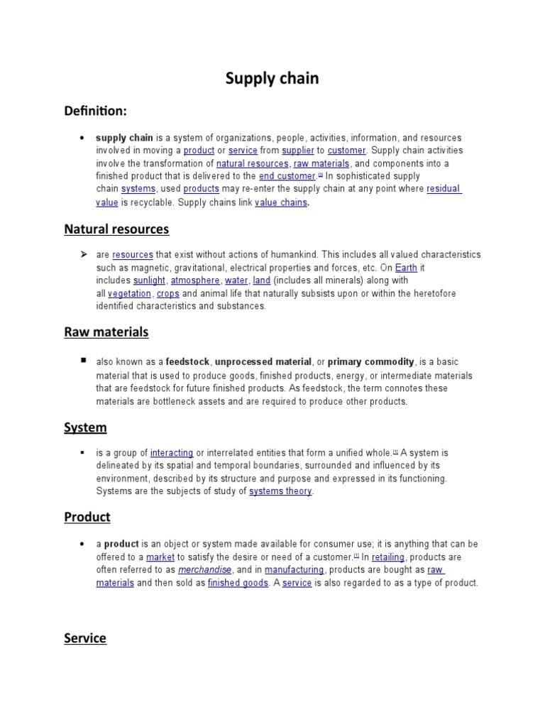 Understanding Supply Chain Dynamics | PDF | Raw Material | Customer